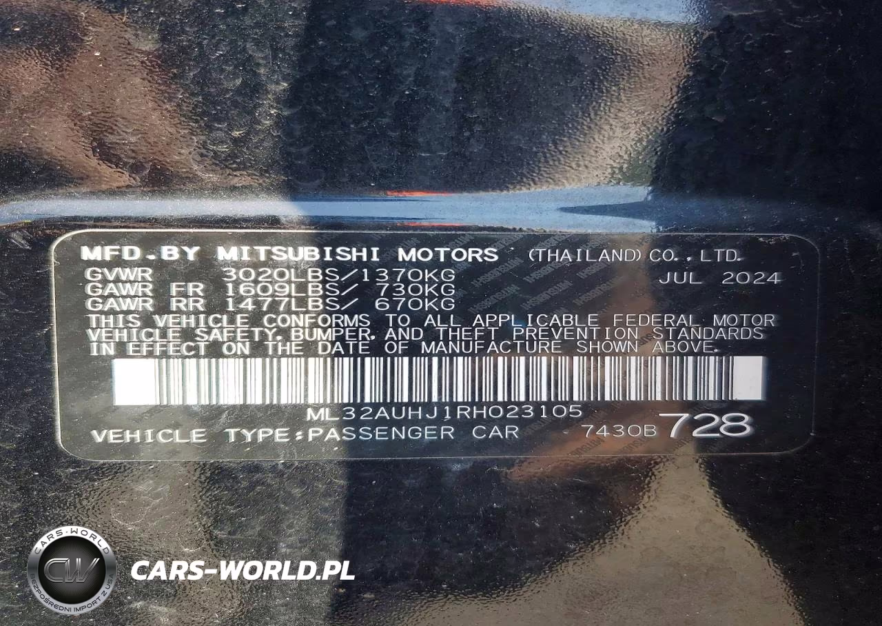 2024 Mitsubishi Mirage Es VIN:ML32AUHJ1RH023105 - 12