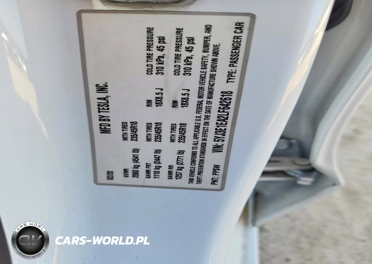 2020 Tesla Model 3 VIN:5YJ3E1EA2LF642618 - 12