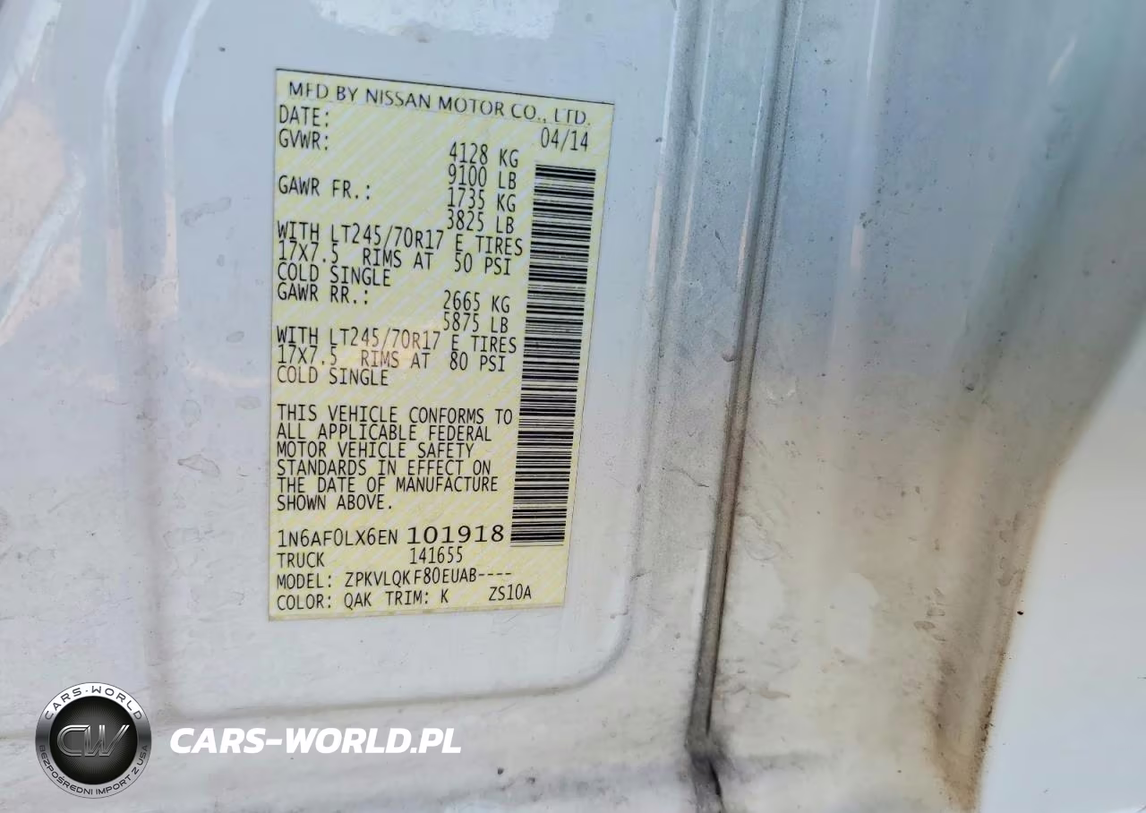2014 Nissan Nv 2500 Hd S VIN:1N6AF0LX6EN101918 - 13