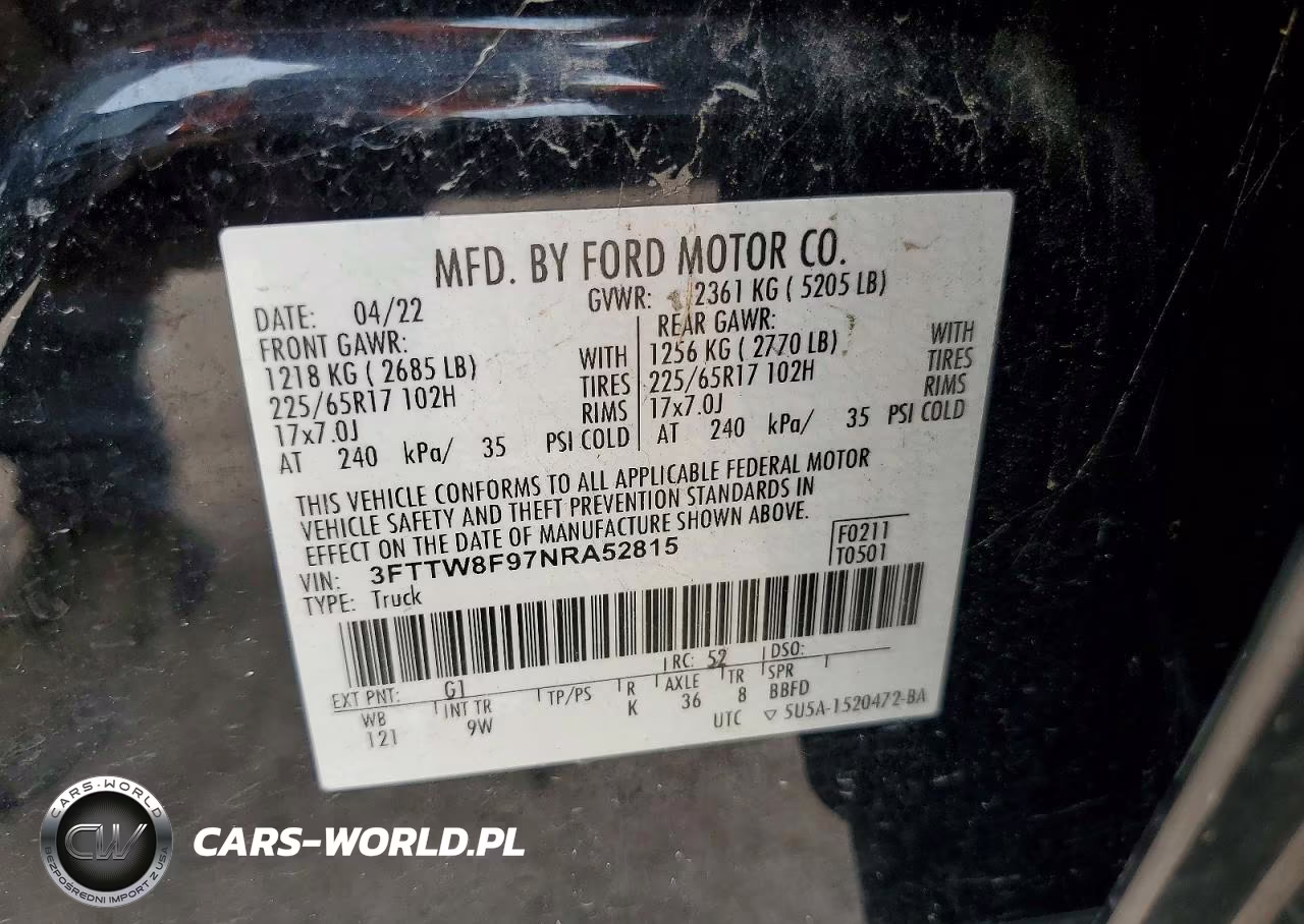 2022 Ford Maverick Xl VIN:3FTTW8F97NRA52815 - 12