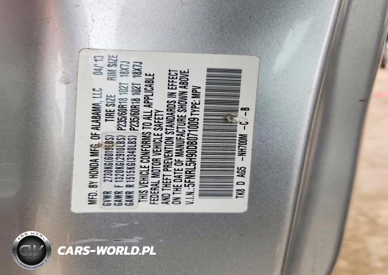 2013 Honda Odyssey Touring VIN:5FNRL5H90DB071009 - 13