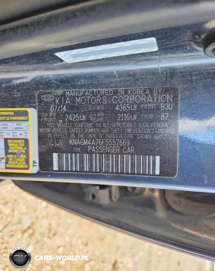 2015 Kia Optima Lx VIN:KNAGM4A76F5557669 - 12