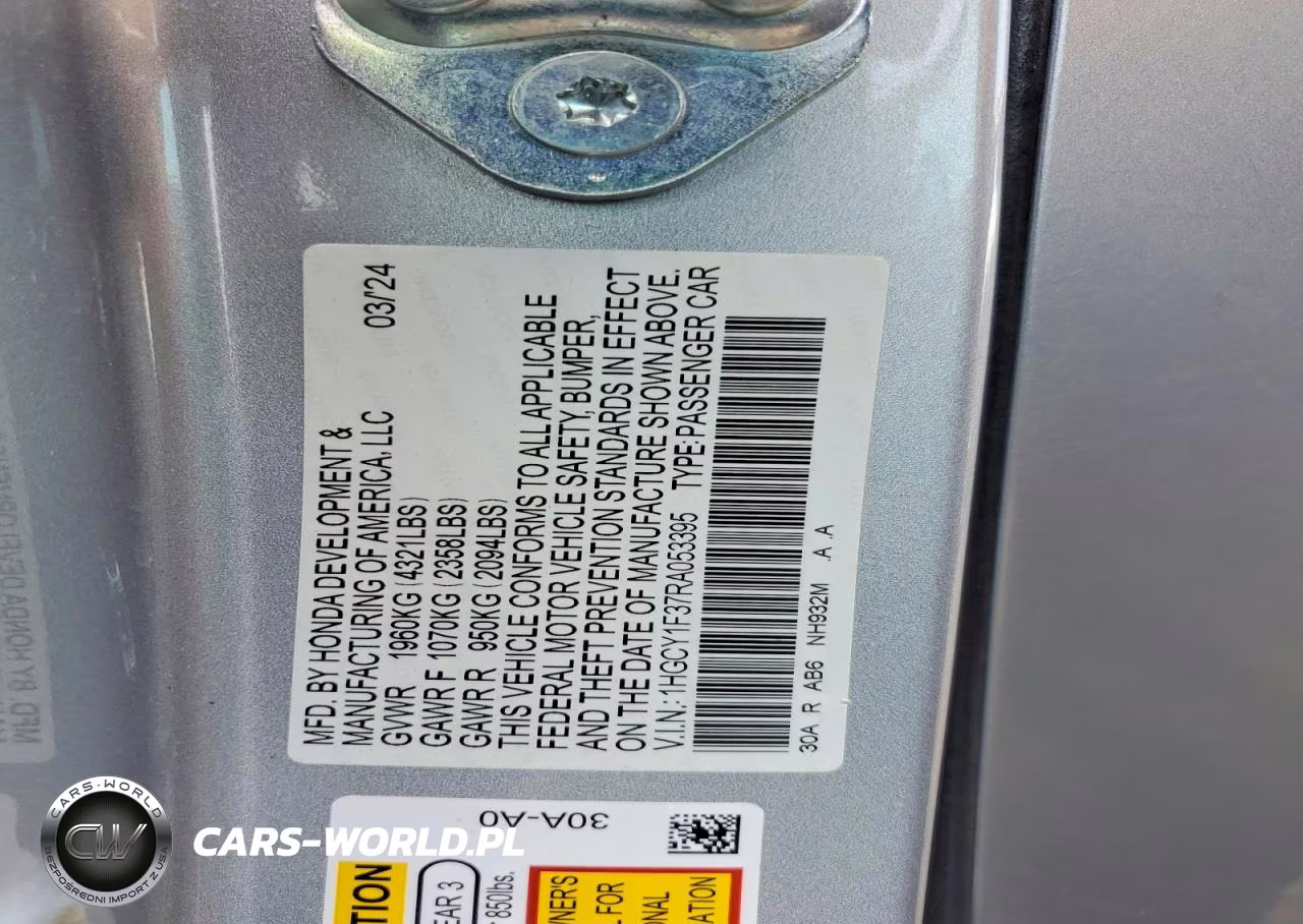 2024 Honda Accord Ex VIN:1HGCY1F37RA053395 - 12