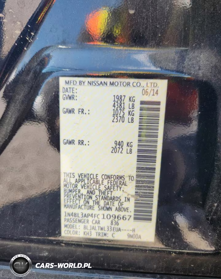 2015 Nissan Altima 3.5 Sl VIN:1N4BL3AP4FC109667 - 12