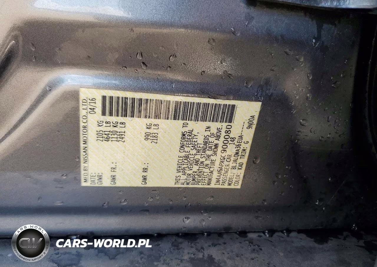 2016 Nissan Maxima 3.5 S VIN:1N4AA6APXGC900080 - 13