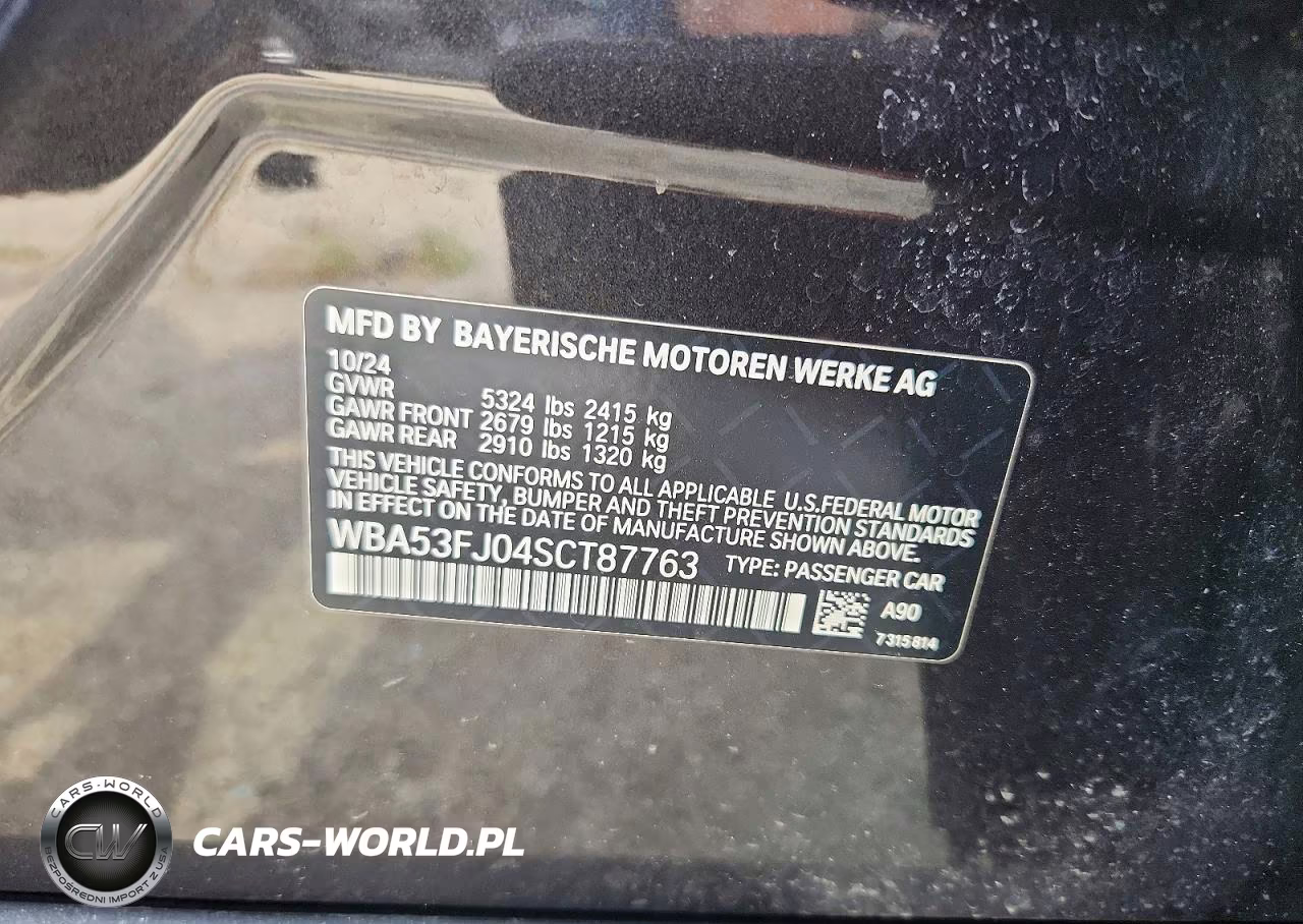 2025 BMW 530 Xi VIN:WBA53FJ04SCT87763 - 12