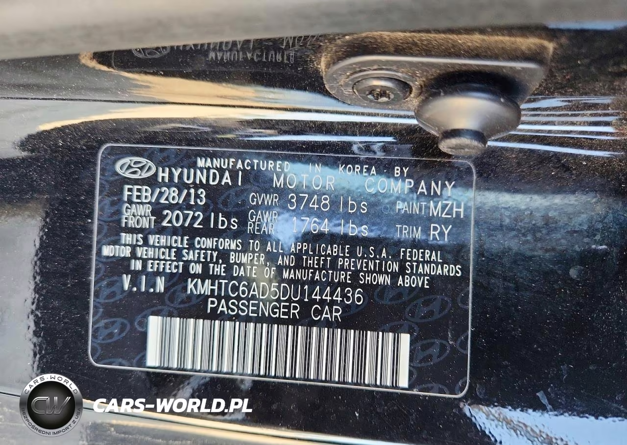 2013 Hyundai Veloster Base VIN:KMHTC6AD5DU144436 - 13