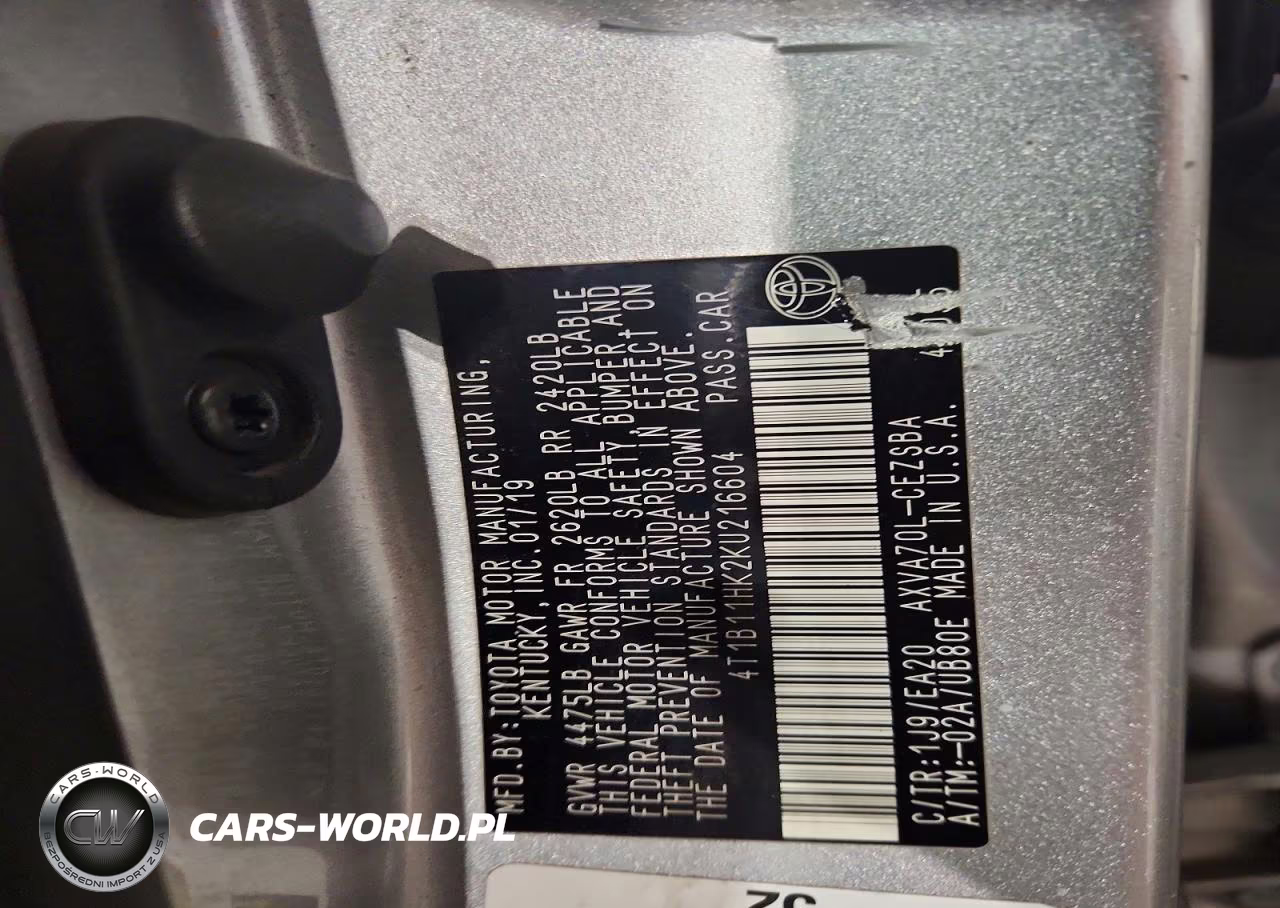 2019 Toyota Camry Se VIN:4T1B11HK2KU216604 - 12