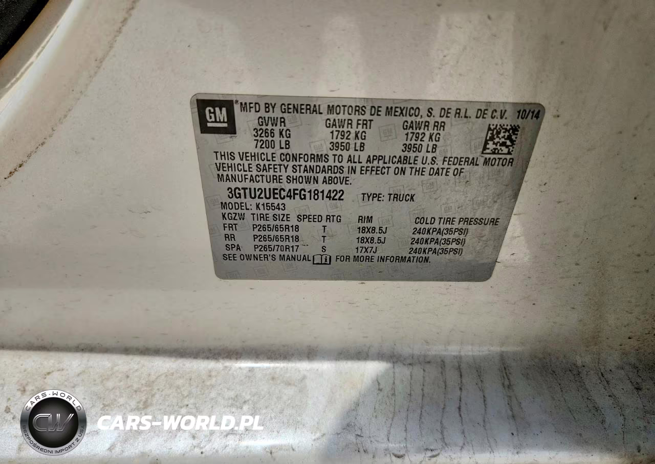 2015 GMC Sierra K1500 Sle VIN:3GTU2UEC4FG181422 - 12