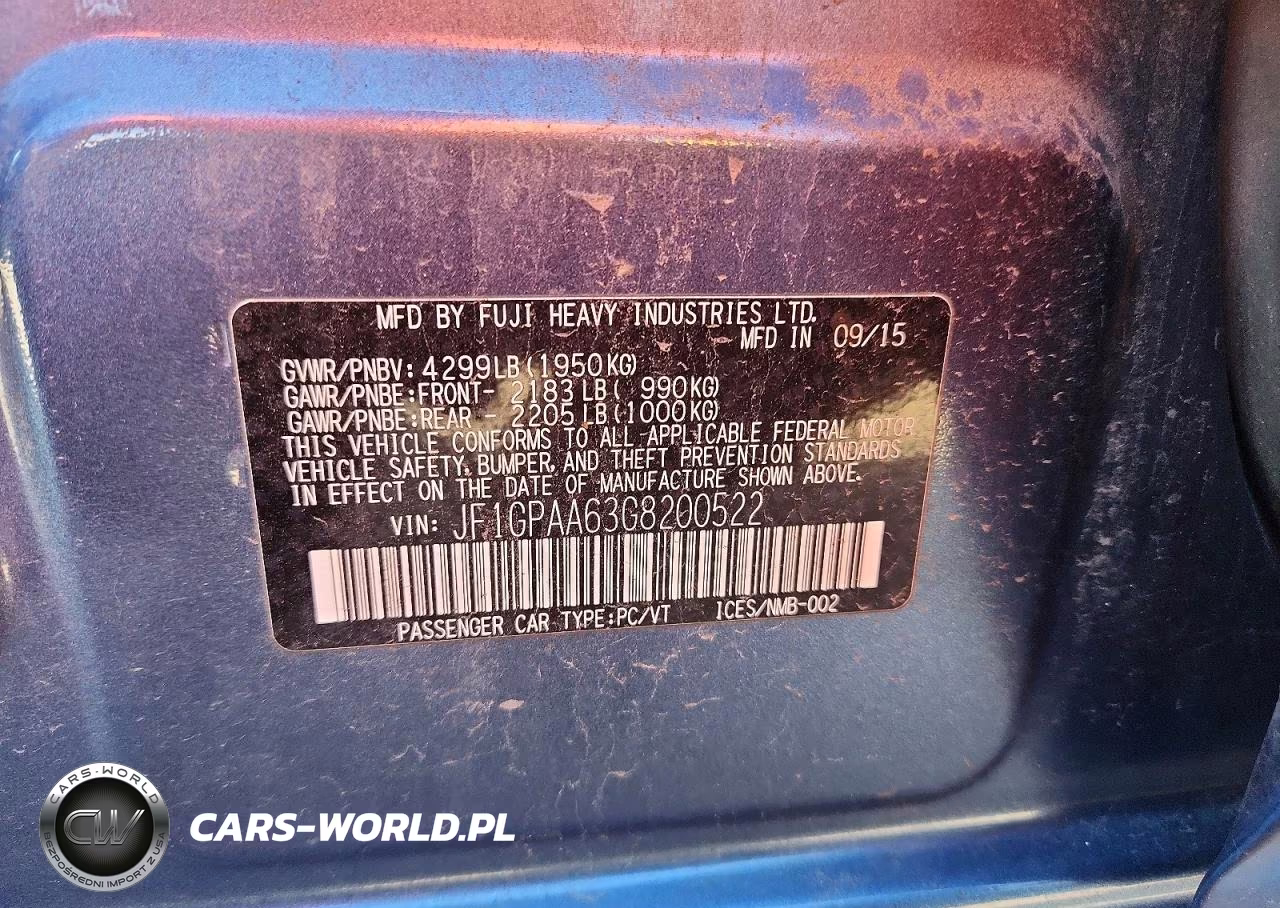 2016 Subaru Impreza VIN:JF1GPAA63G8200522 - 13