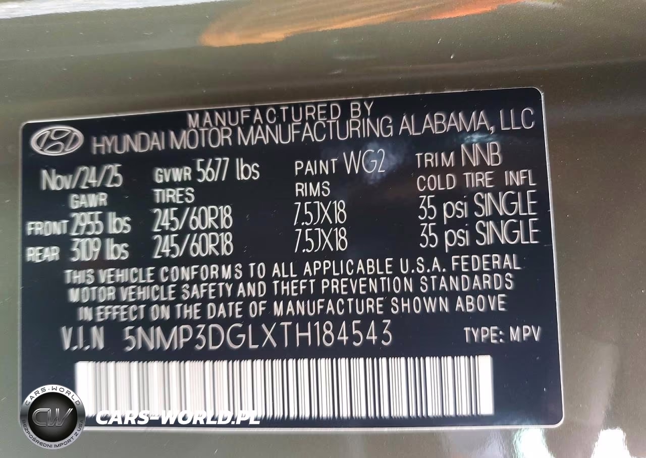 2026 Hyundai Santa Fe Xrt VIN:5NMP3DGLXTH184543 - 13