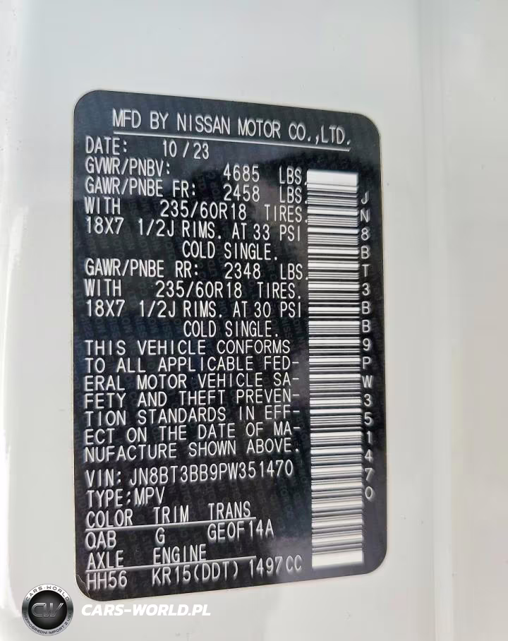 2023 Nissan Rogue Sv VIN:JN8BT3BB9PW351470 - 14