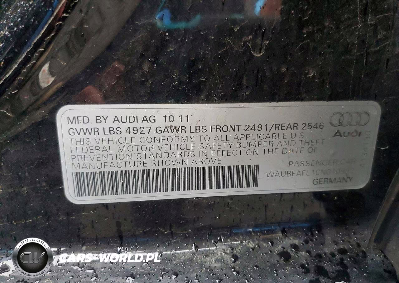 2012 Audi A4 Premium VIN:WAUBFAFL1CN010992 - 12
