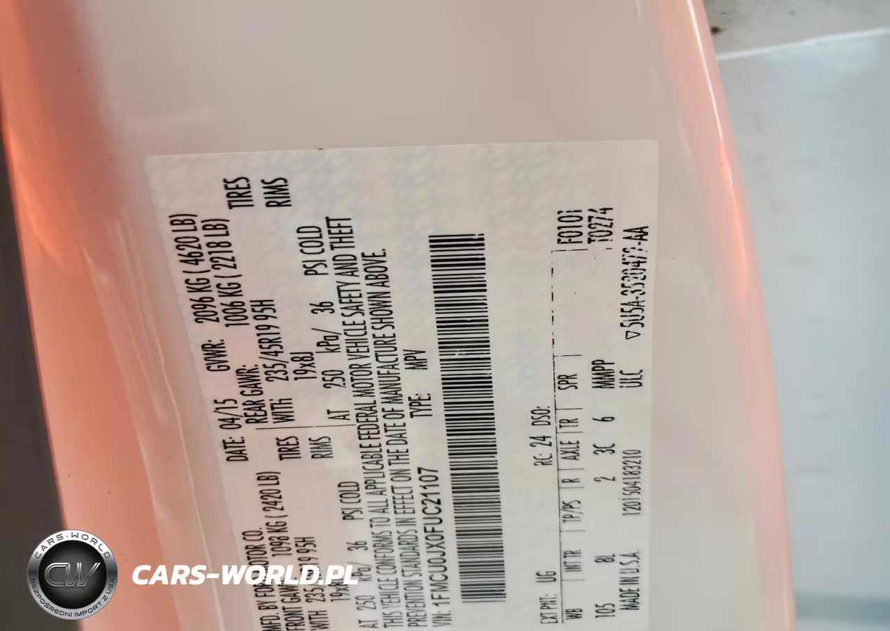 2015 Ford Escape Titanium VIN:1FMCU0JX0FUC21107 - 13