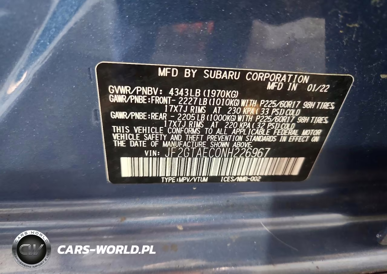 2022 Subaru Crosstrek Premium VIN:JF2GTAEC0NH226967 - 13