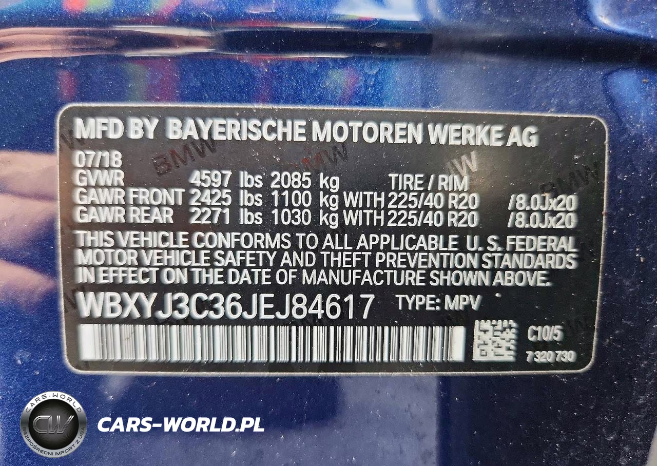 2018 BMW X2 Sdrive28I VIN:WBXYJ3C36JEJ84617 - 13