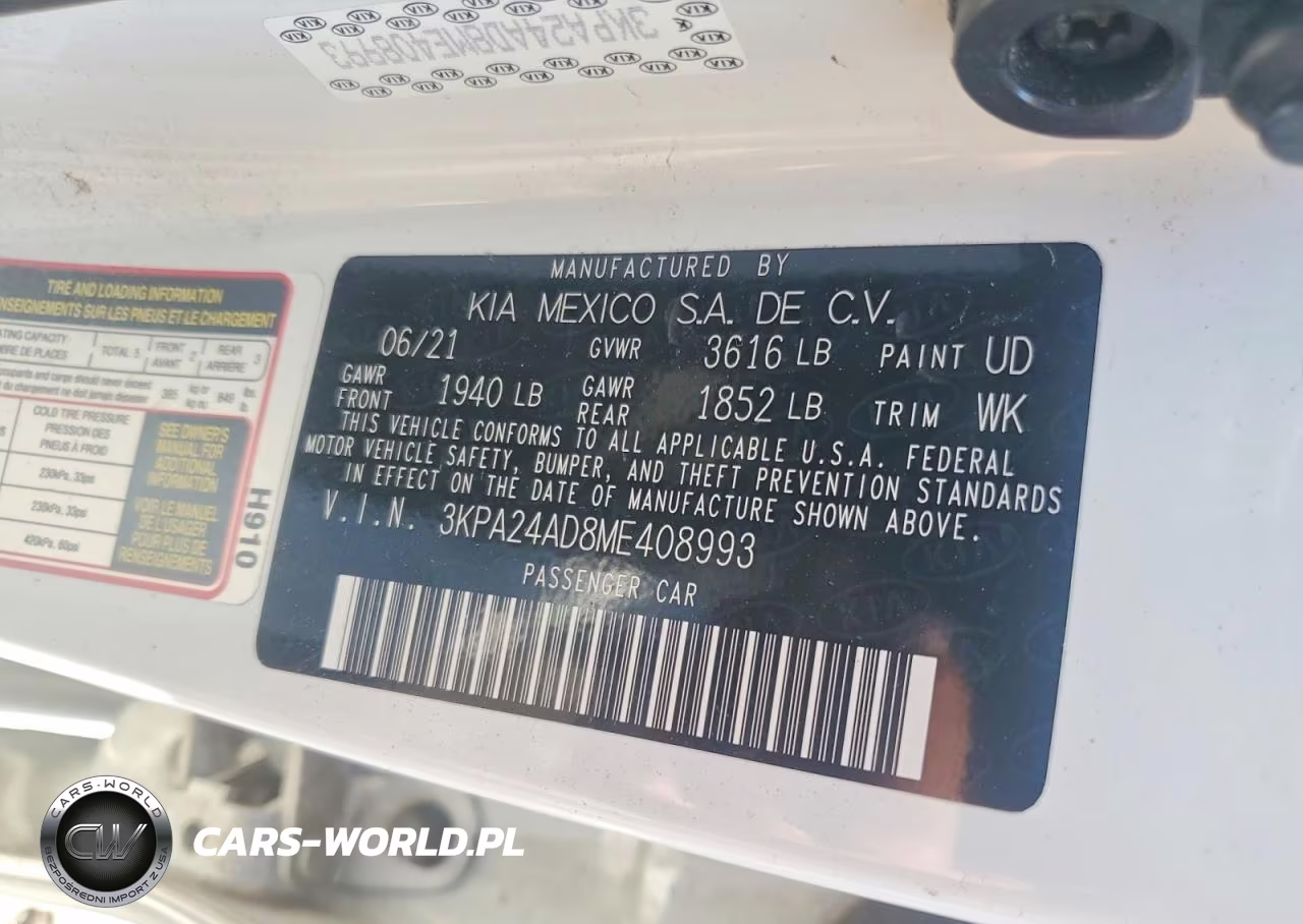 2021 Kia Rio Lx VIN:3KPA24AD8ME408993 - 12