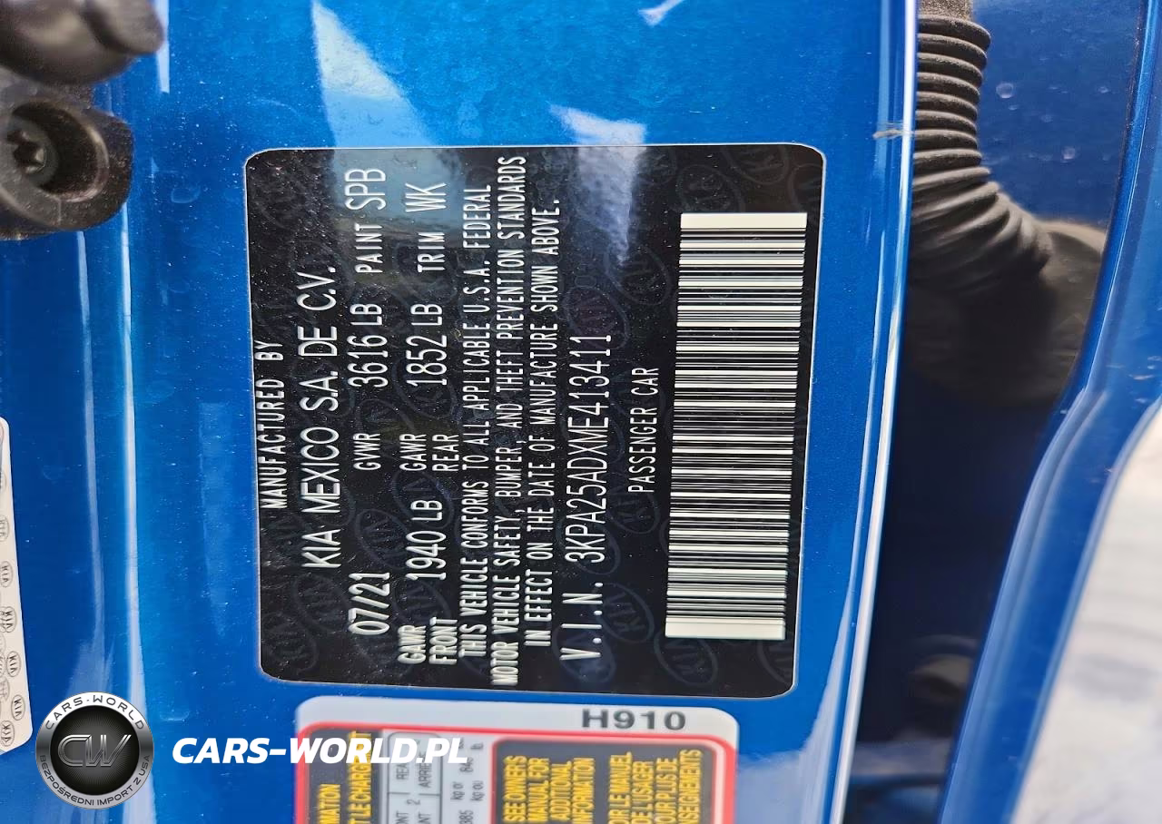 2021 Kia Rio S VIN:3KPA25ADXME413411 - 12