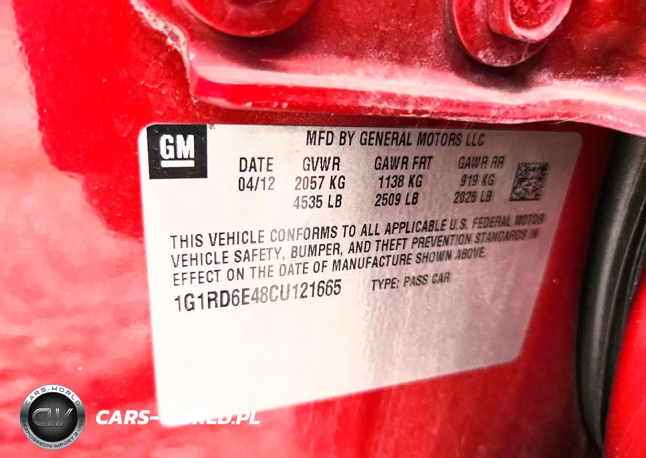 2012 Chevrolet Volt VIN:1G1RD6E48CU121665 - 12