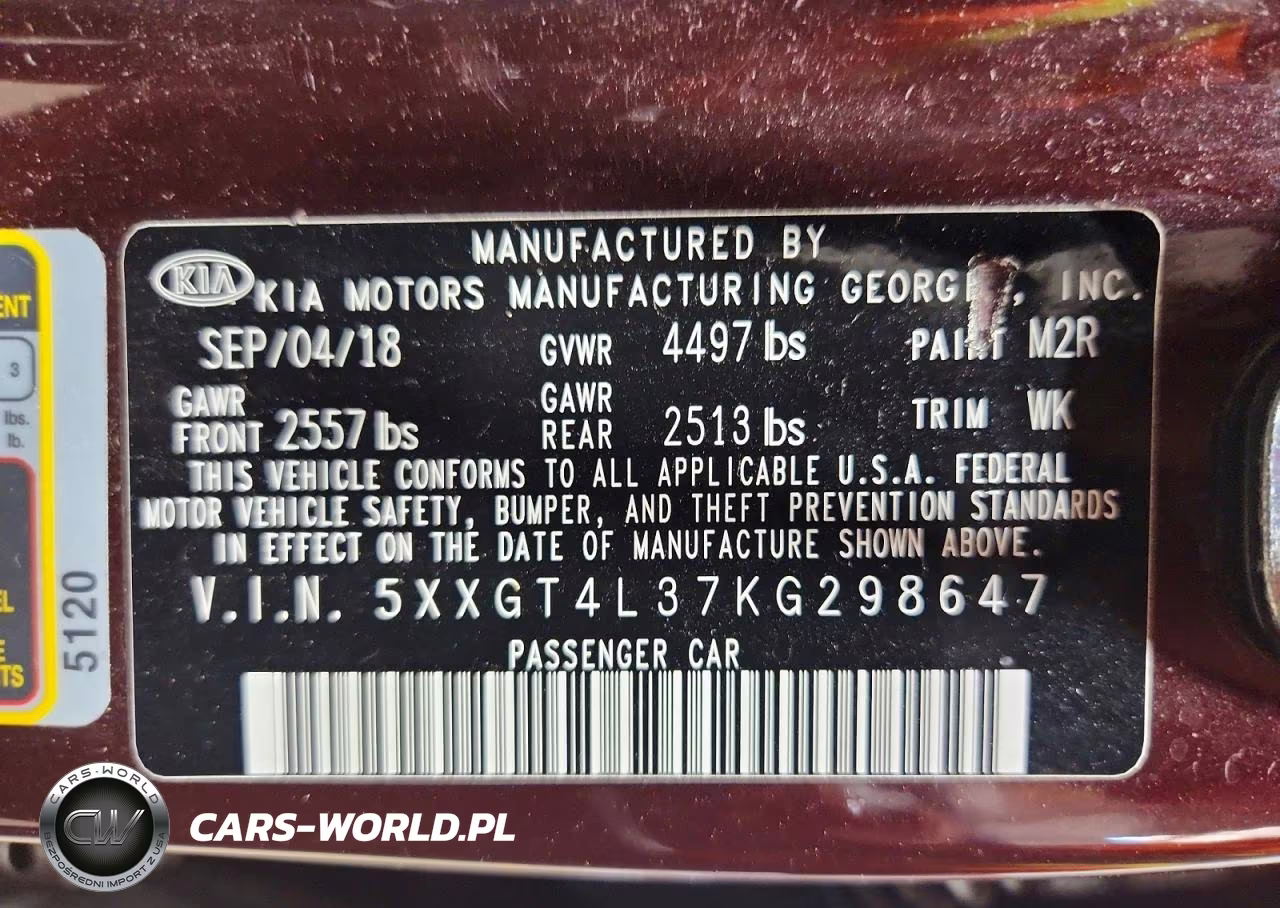 2019 Kia Optima Lx VIN:5XXGT4L37KG298647 - 13