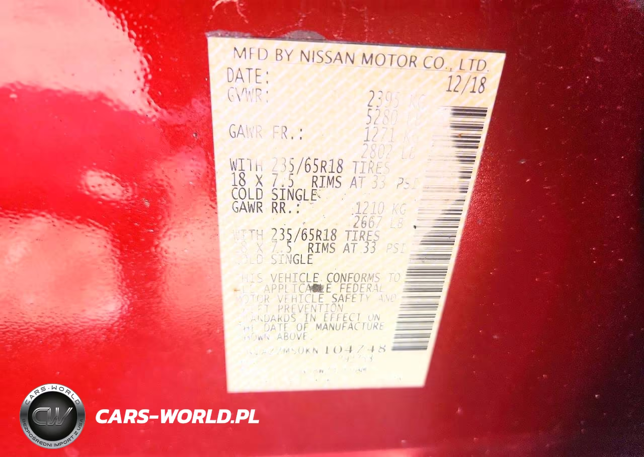 2019 Nissan Murano S VIN:5N1AZ2MS0KN104748 - 13