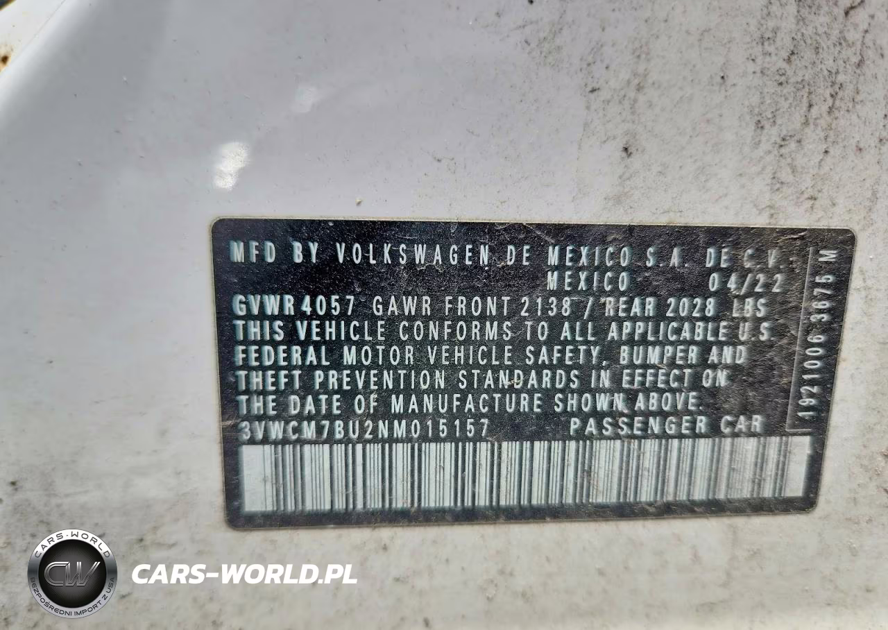 2022 Volkswagen Jetta S VIN:3VWCM7BU2NM015157 - 12