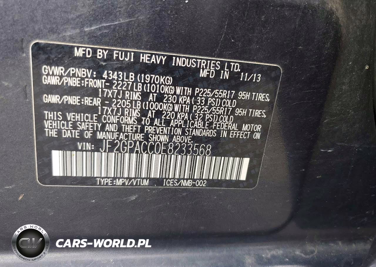 2014 Subaru Xv Crosstrek 2.0 Premium VIN:JF2GPACC0E8233568 - 13
