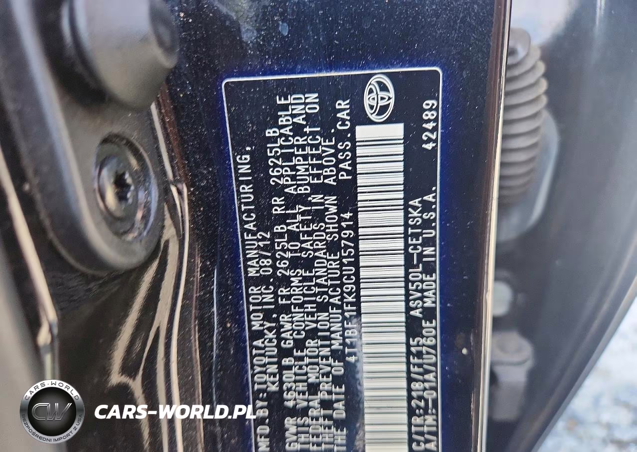2012 Toyota Camry Se VIN:4T1BF1FK9CU157914 - 13