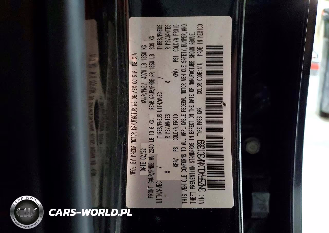 2022 Mazda 3 Preferred VIN:3MZBPACLXNM301389 - 13