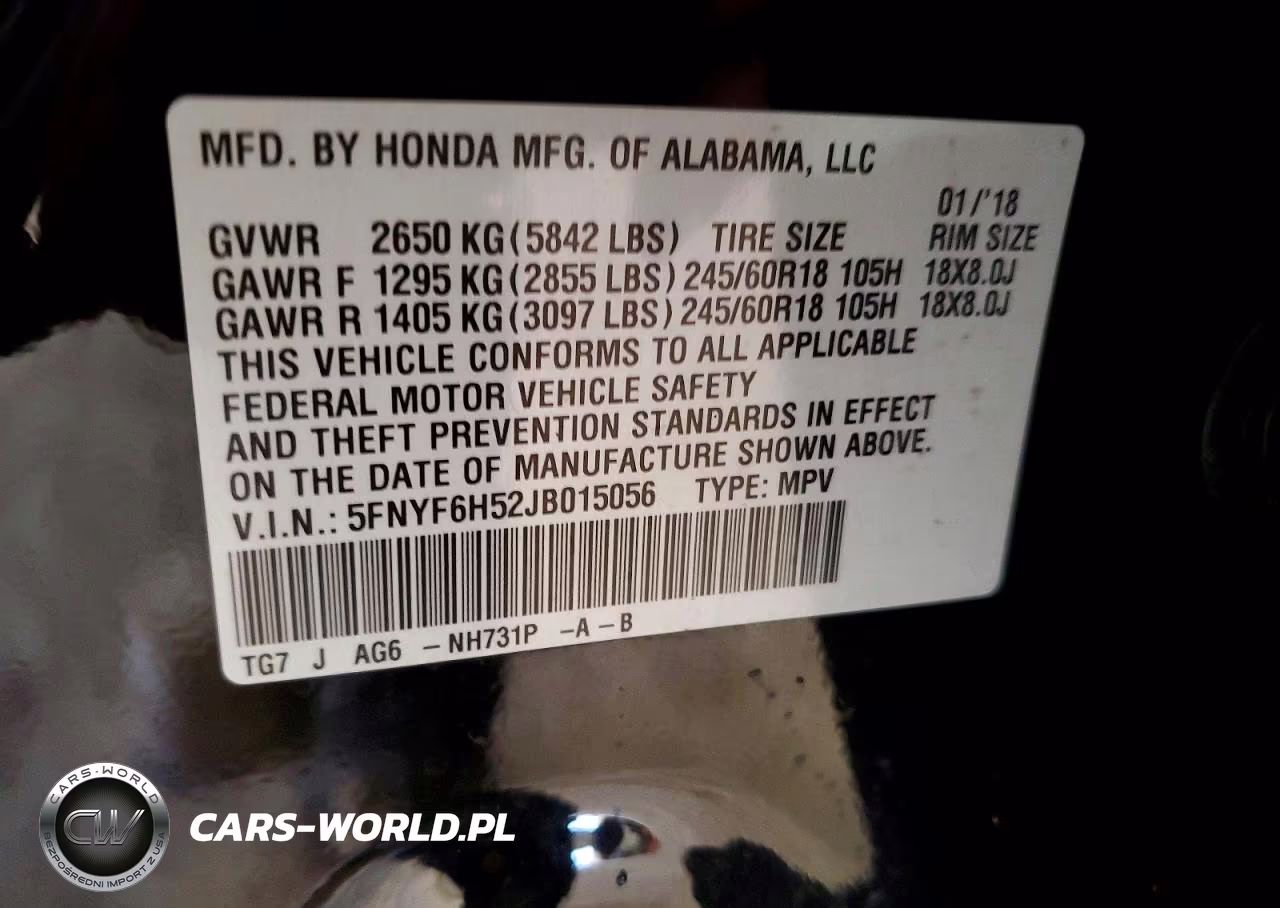 2018 Honda Pilot Exl VIN:5FNYF6H52JB015056 - 13