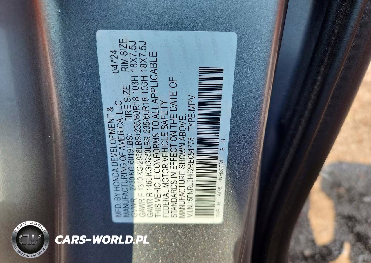 2024 Honda Odyssey Exl VIN:5FNRL6H62RB054778 - 14