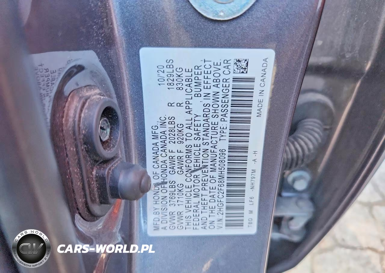 2021 Honda Civic Lx VIN:2HGFC2F68MH508096 - 12
