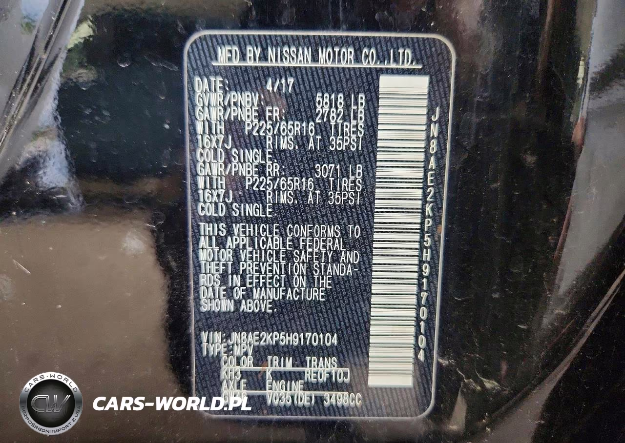 2017 Nissan Quest Sv VIN:JN8AE2KP5H9170104 - 13