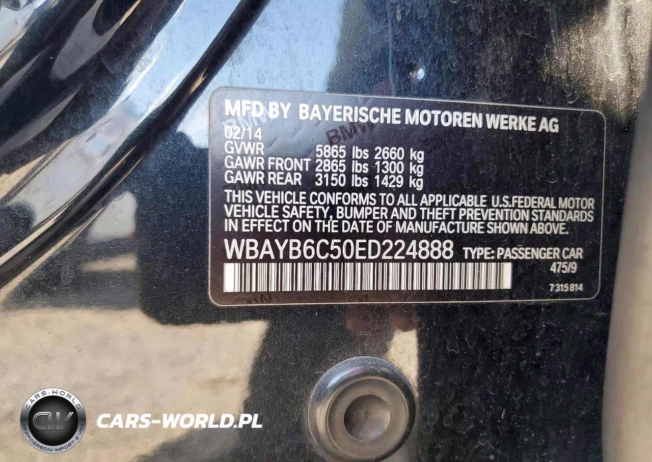 2014 BMW 750 Xi VIN:WBAYB6C50ED224888 - 12