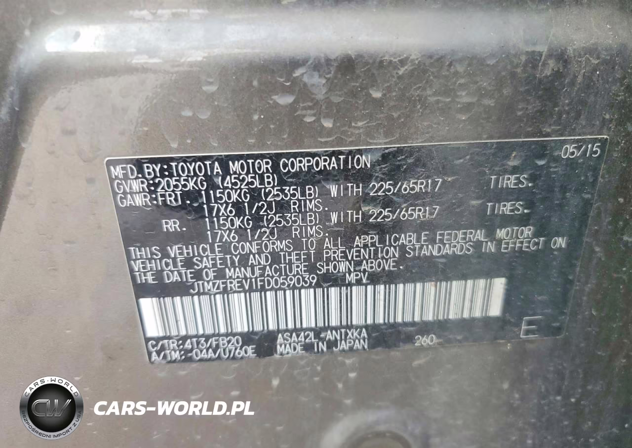 2015 Toyota Rav4 Le VIN:JTMZFREV1FD059039 - 13