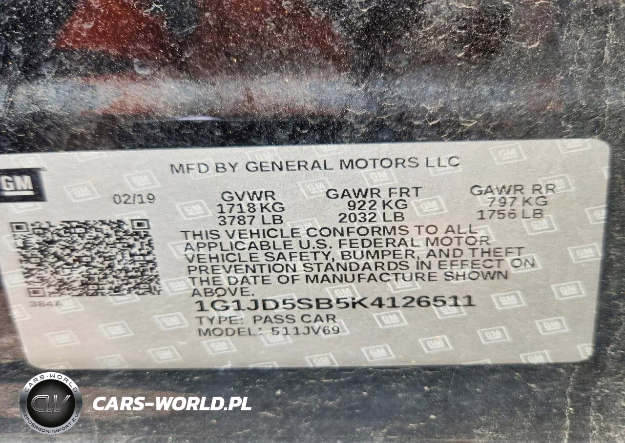 2019 Chevrolet Sonic Lt VIN:1G1JD5SB5K4126511 - 12