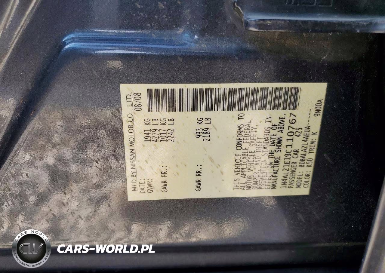 2009 Nissan Altima 2.5 VIN:1N4AL21E19C110767 - 13
