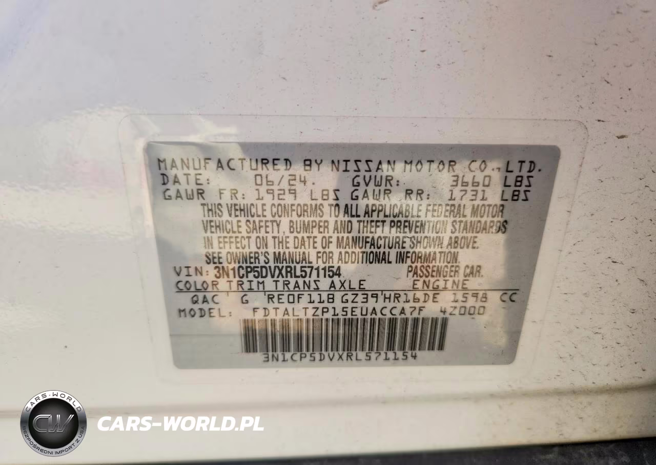 2024 Nissan Kicks Sr VIN:3N1CP5DVXRL571154 - 12