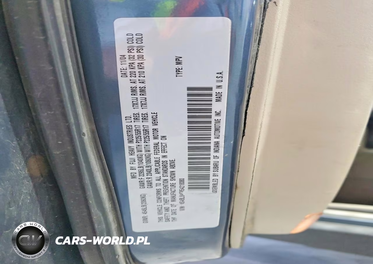 2005 Subaru Legacy Outback 3.0R VIN:4S4BL84C854218380 - 12