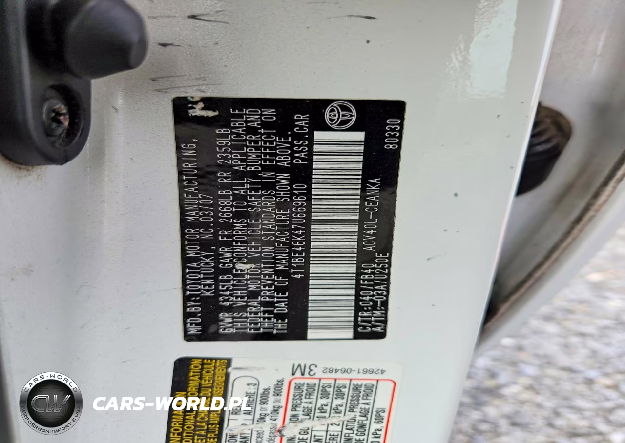 2007 Toyota Camry Le VIN:4T1BE46K47U669610 - 12