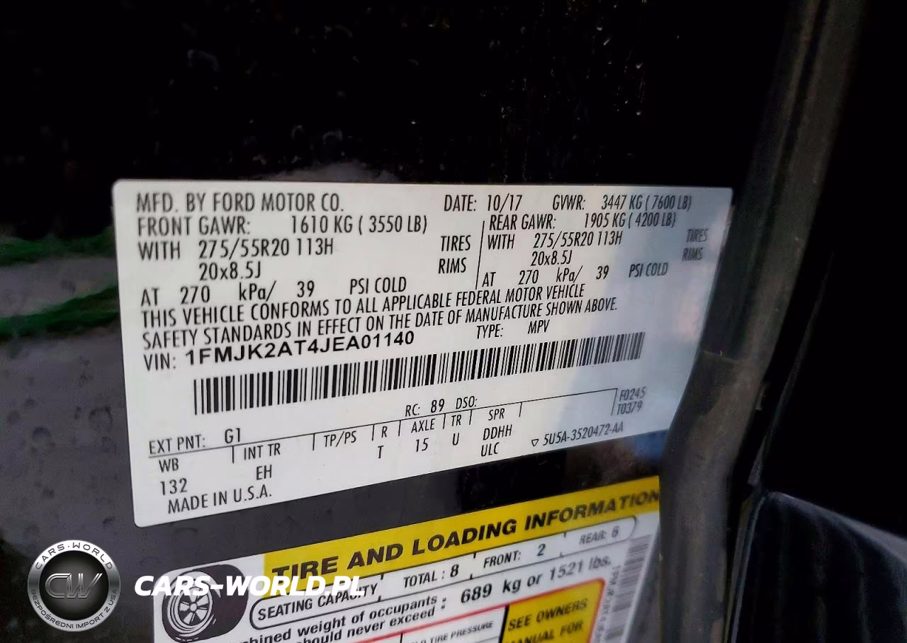 2018 Ford Expedition Max Limited VIN:1FMJK2AT4JEA01140 - 13