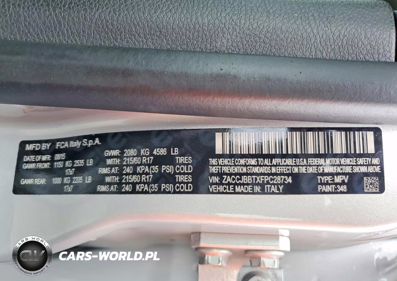 2015 Jeep Renegade Latitude VIN:ZACCJBBTXFPC28734 - 14