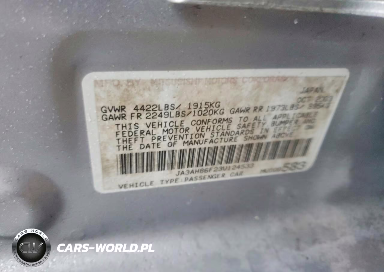 2003 Ineos Automotive Limited Automobile VIN:JA3AH86F23U124533 - 12