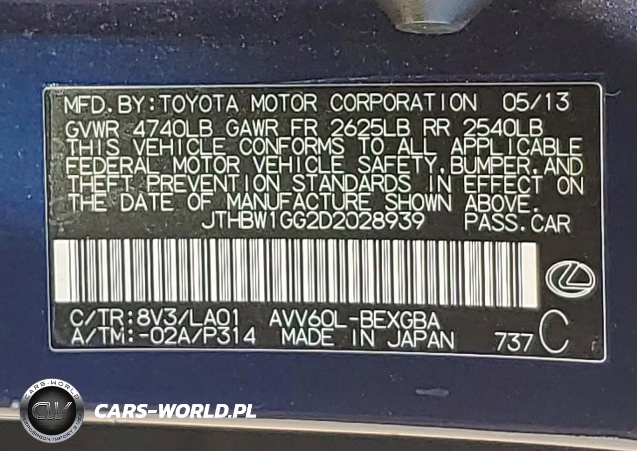 2013 Lexus Es 300H VIN:JTHBW1GG2D2028939 - 12