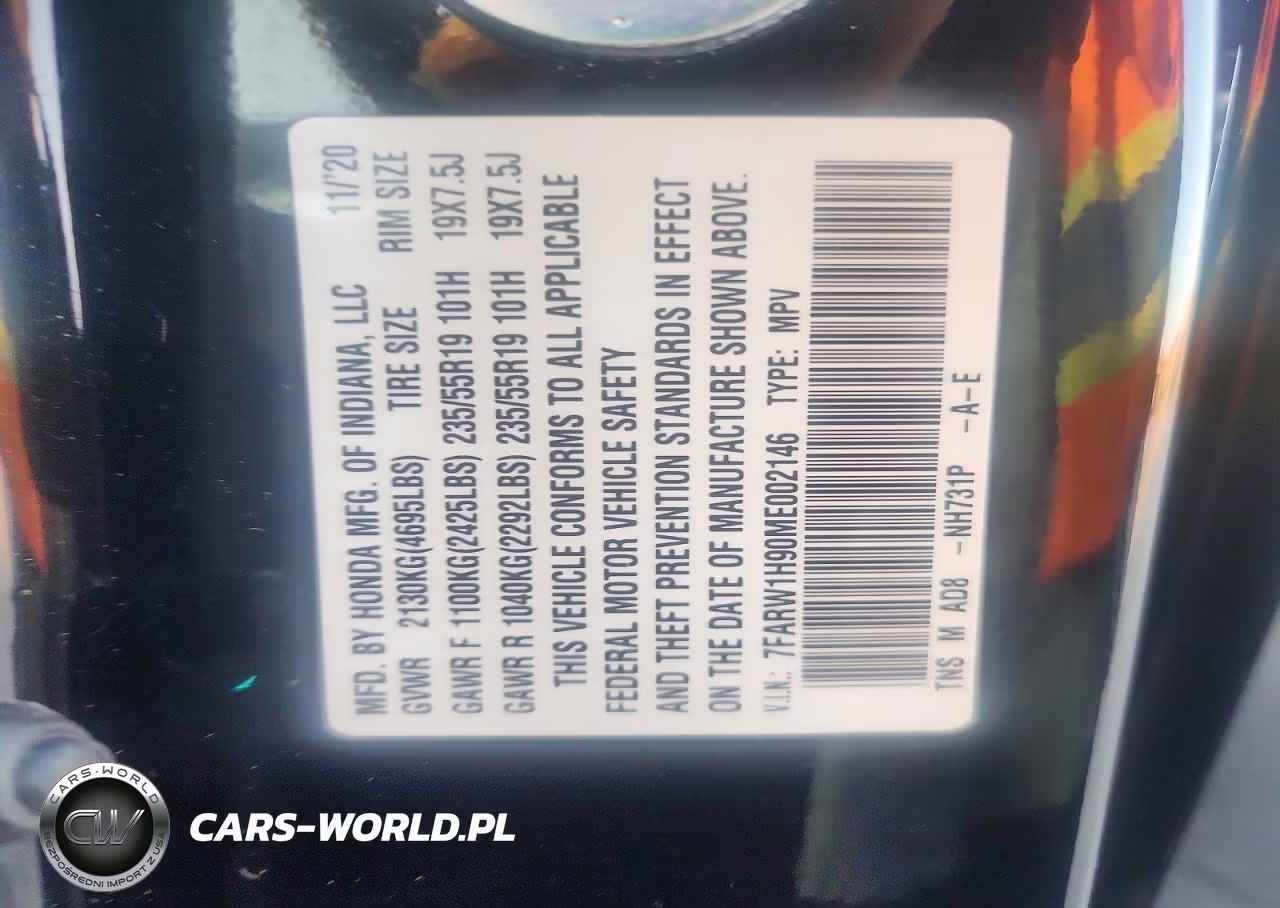 2021 Honda Cr-V Touring VIN:7FARW1H90ME002146 - 13