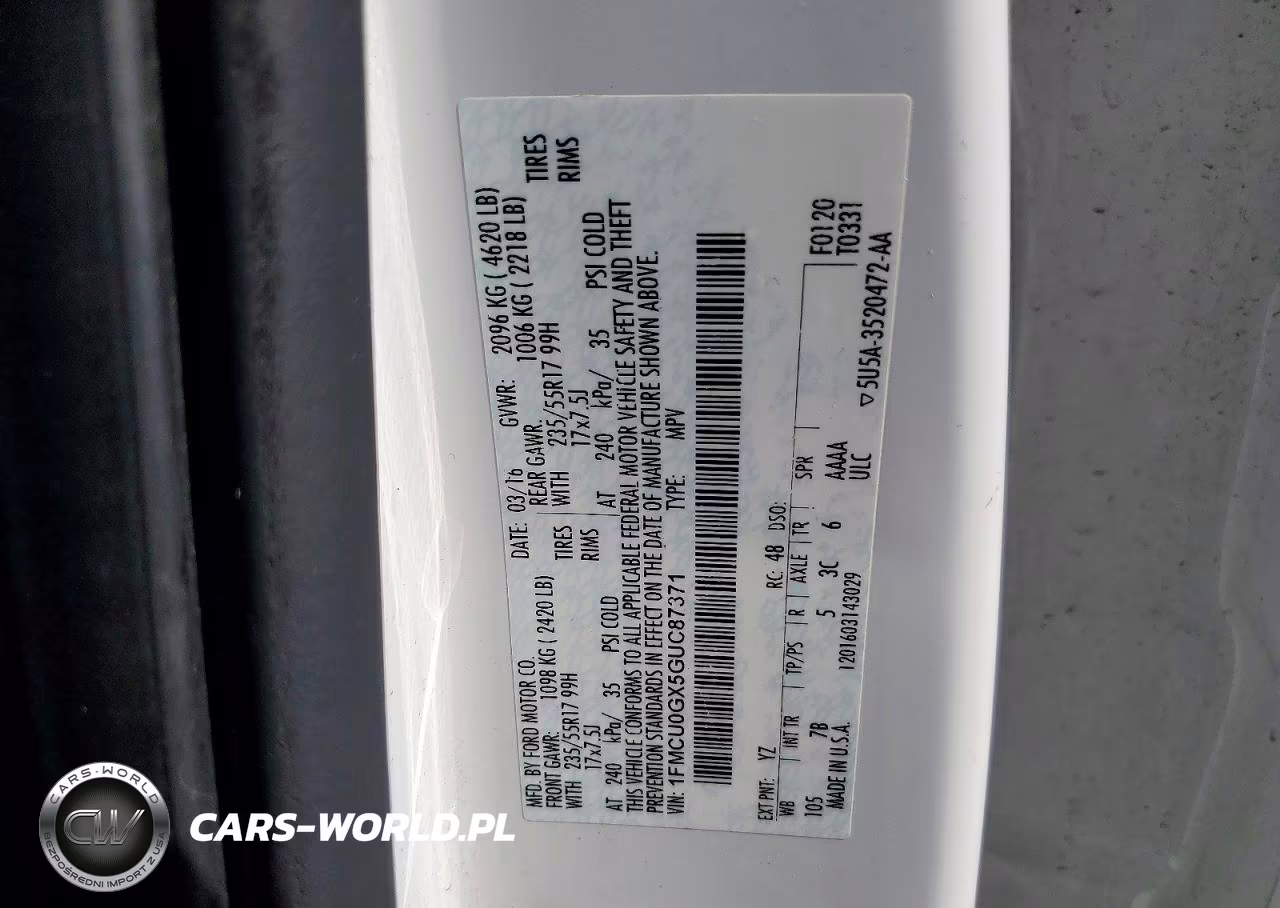2016 Ford Escape Se VIN:1FMCU0GX5GUC87371 - 13
