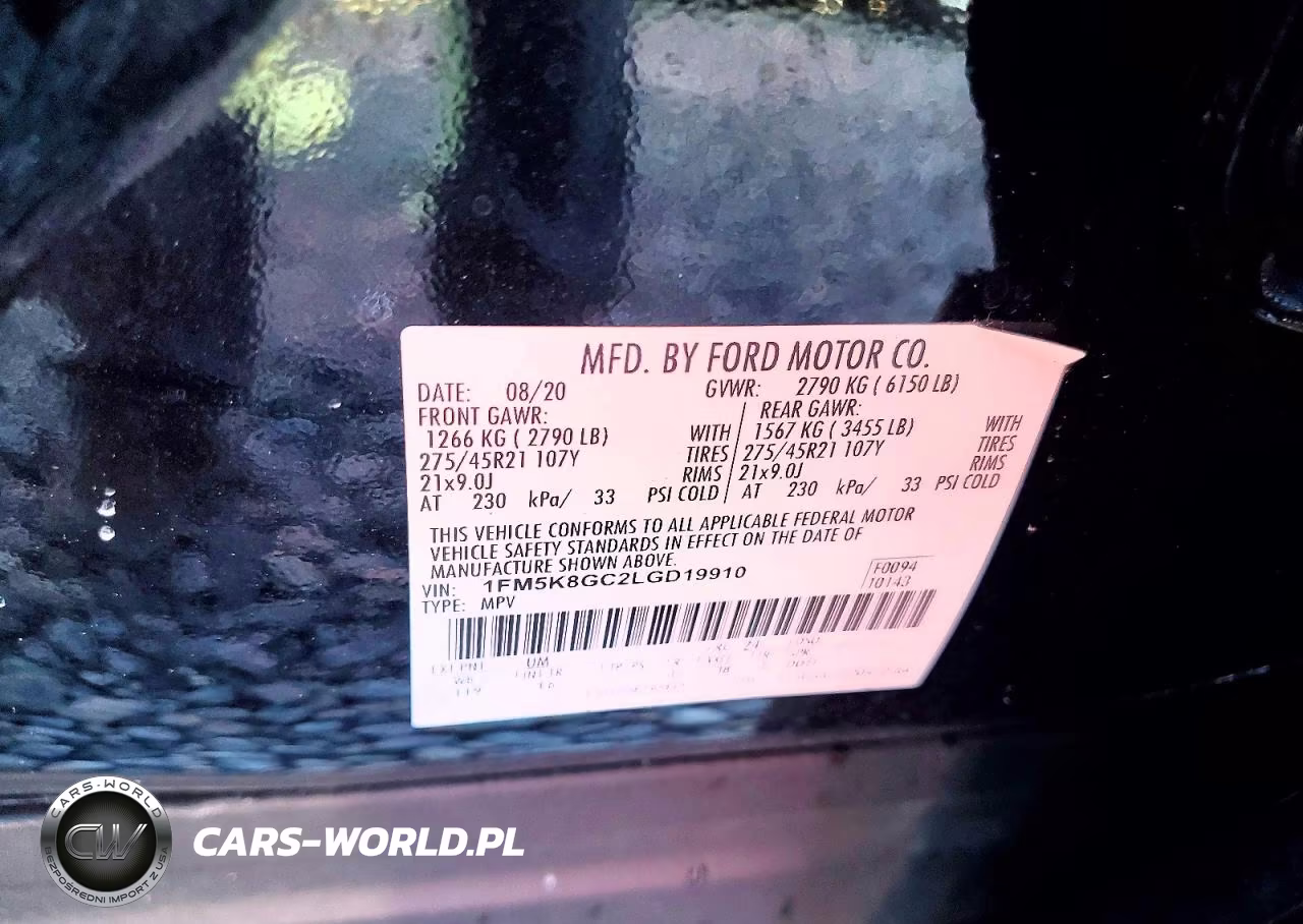 2020 Ford Explorer St VIN:1FM5K8GC2LGD19910 - 13