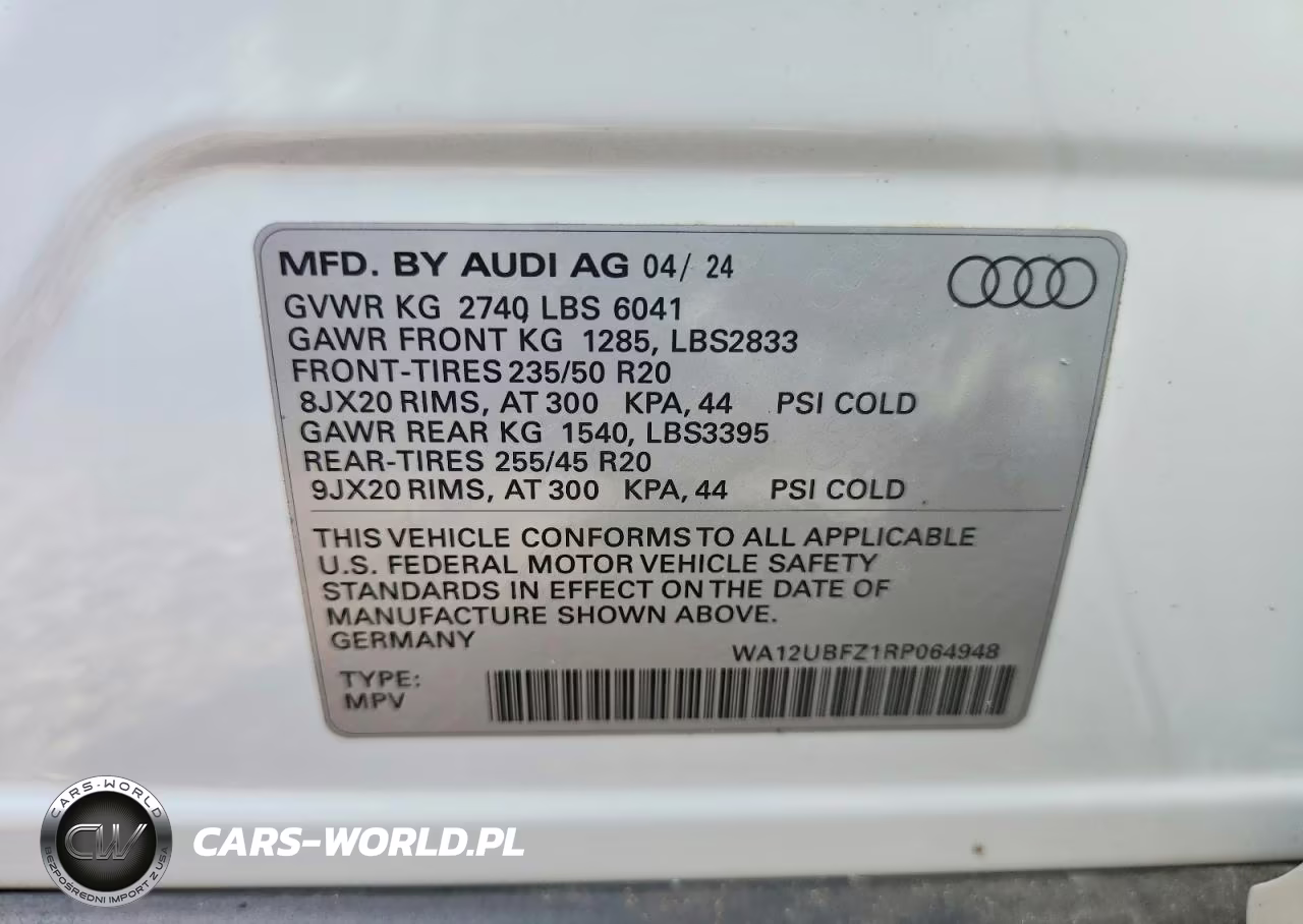 2024 Audi Q4 E-Tron Sportback Premium VIN:WA12UBFZ1RP064948 - 12