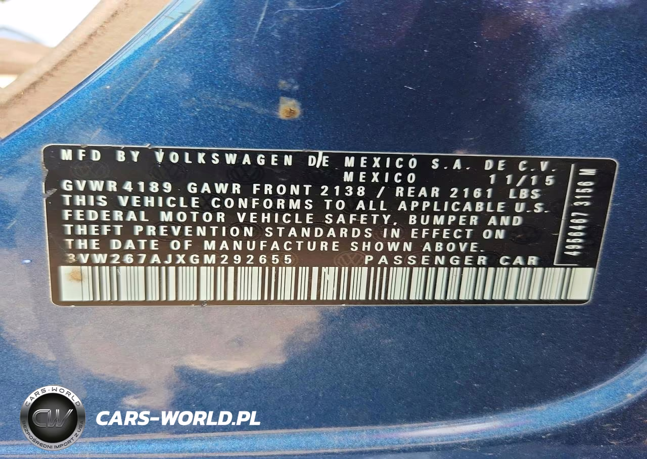 2016 Volkswagen Jetta S VIN:3VW267AJXGM292655 - 12