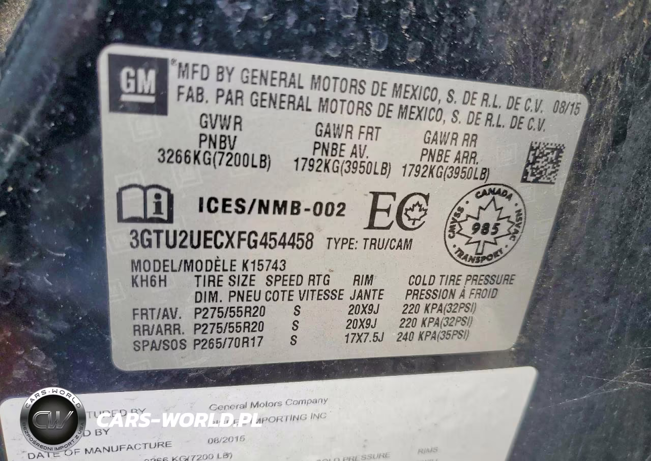 2015 GMC Sierra K1500 Sle VIN:3GTU2UECXFG454458 - 12